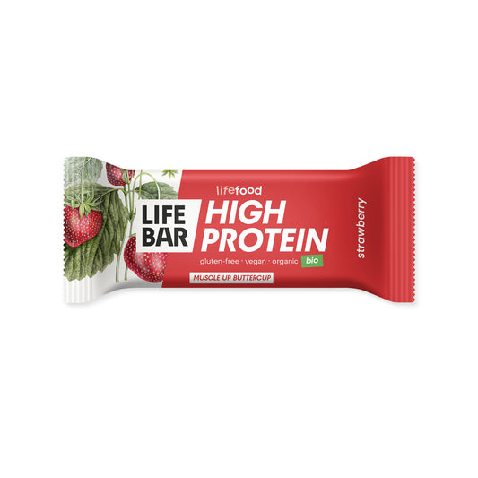 630291 Tyčinka Lifebar proteinová s jahodami 40 g BIO   LIFEFOOD-1