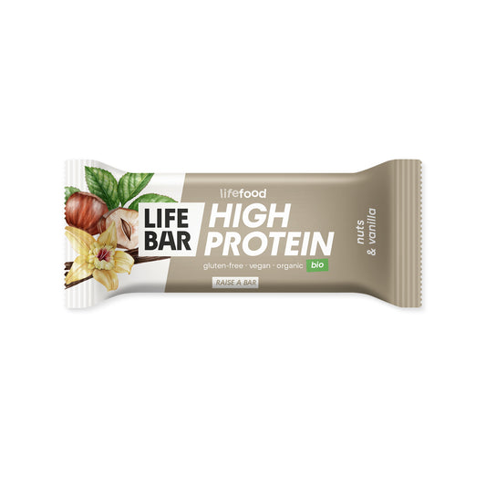 630292 Tyčinka Lifebar proteinová s ořechy a vanilkou 40 g BIO   LIFEFOOD-1
