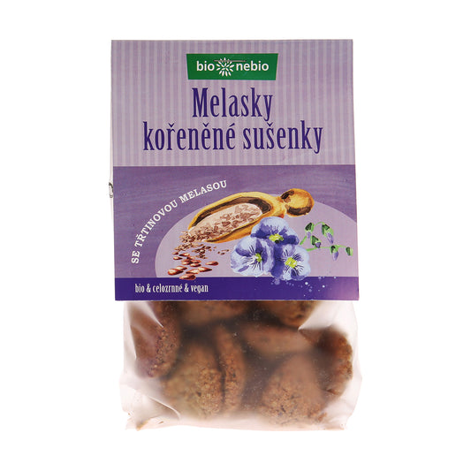 630376 MELASKY celozrnné sušenky s melasou 130 g BIO   BIO NEBIO-1
