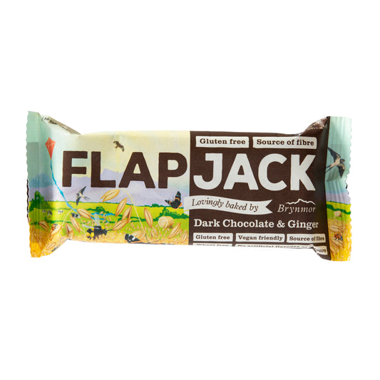 632052 Flapjack ovesný čokoláda se zázvorem bezlepkový 80 g   BRYNMOR-1