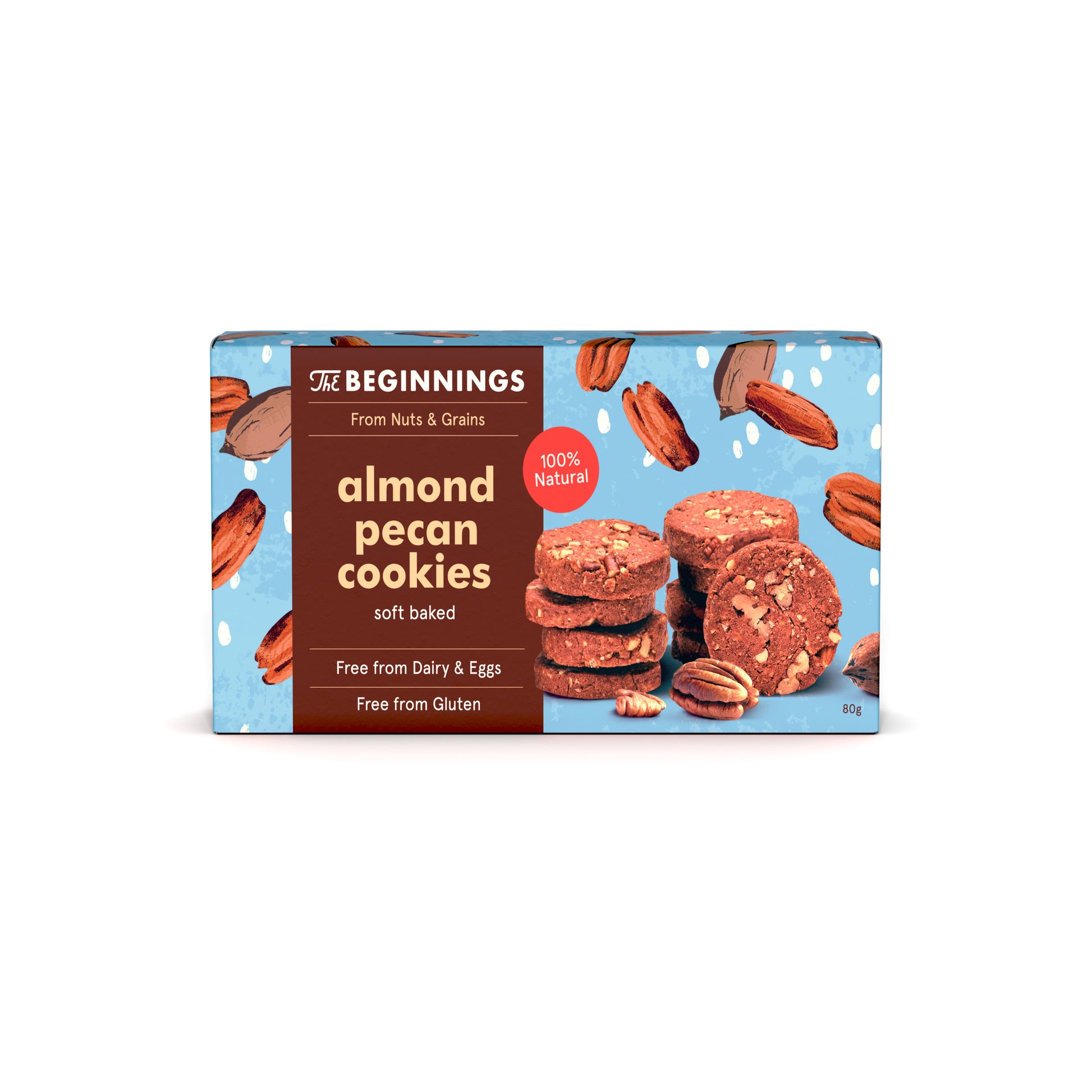 632245 Sušenky mandlové s pekanovými ořechy bezlepkové 80 g   THE BEGINNINGS-1