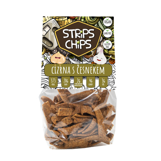 645045 Krekry luštěninové Cizrna s česnekem 80 g   STRIPS CHIPS-1