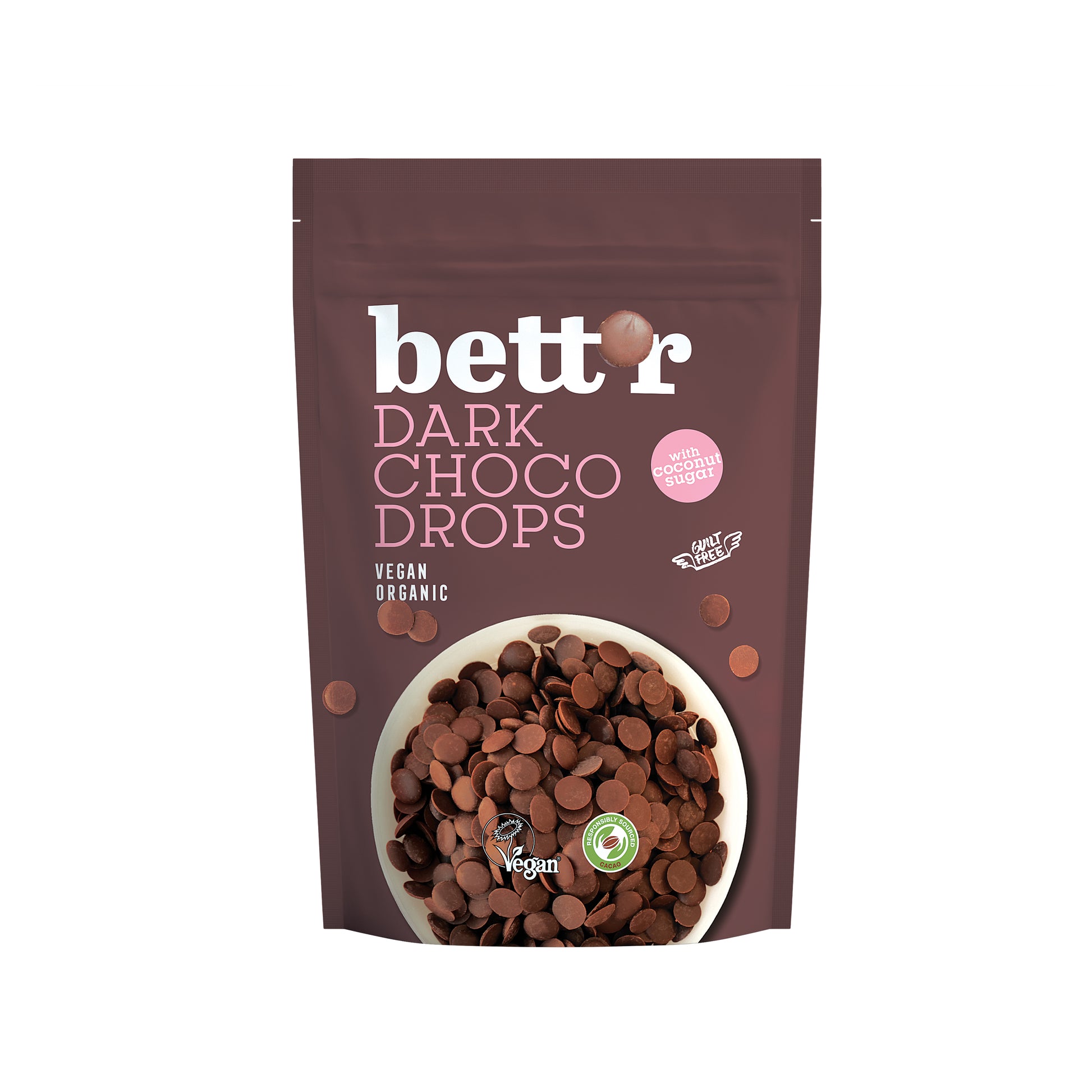 660152 Pecičky hořká čokoláda veganské 200 g BIO   BETT´R-1