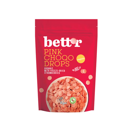 660153 Pecičky čokoládové růžové s jahodami veganské 200 g BIO   BETT´R-1