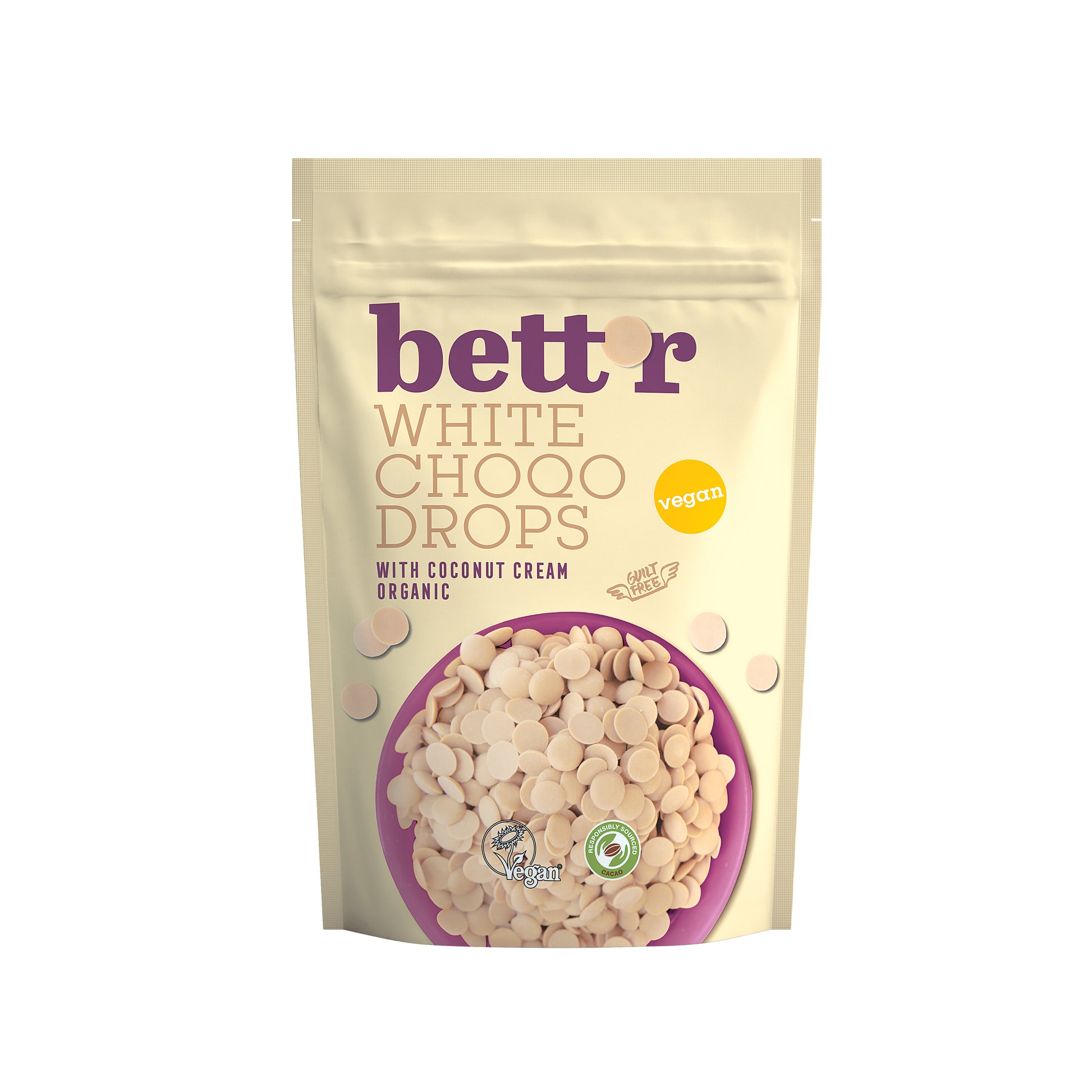 660154 Pecičky čokoládové bílé veganské 200 g BIO   BETT´R-1