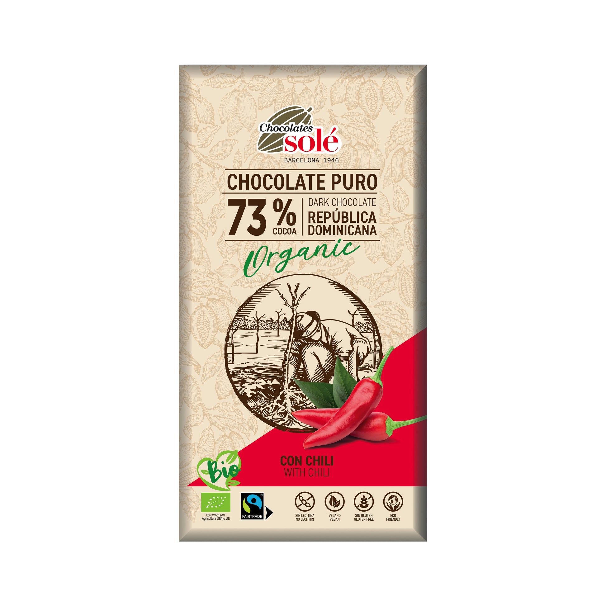660193 Čokoláda hořká s chilli 100 g BIO   SOLÉ-1