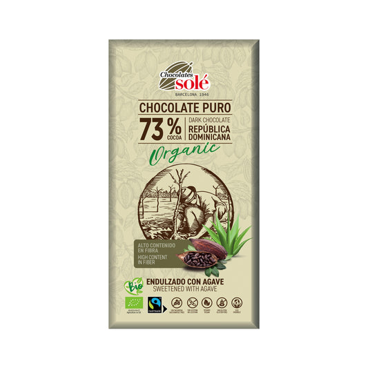 660196 Čokoláda hořká se sirupem z agáve 100 g BIO   SOLÉ-1