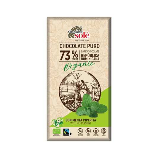 660197 Čokoláda hořká s mátou 100 g BIO   SOLÉ-1
