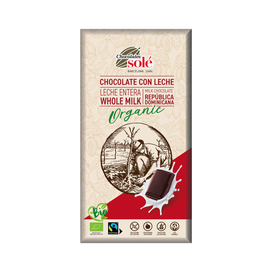 660208 Čokoláda mléčná 39 % 100 g BIO   SOLÉ-1