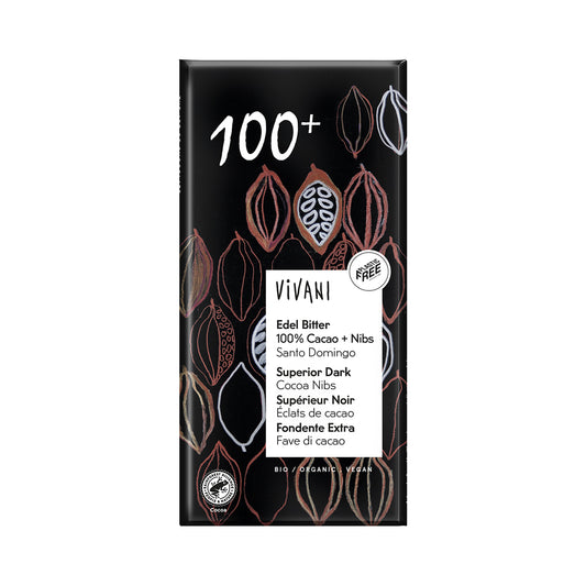 665181 Čokoláda hořká s kousky kakaa 100 % 80 g BIO   VIVANI-1
