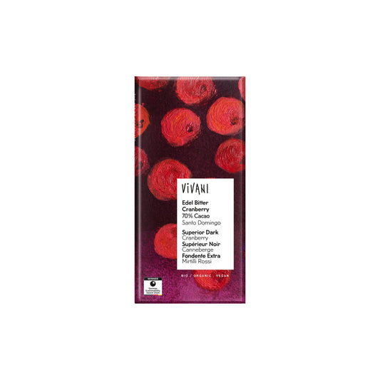 665208 Čokoláda hořká s brusnicemi 100 g BIO   VIVANI-1