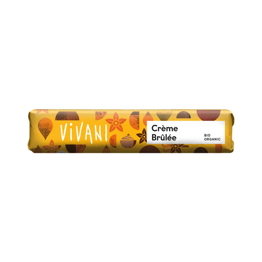 665221 Tyčinka mléčná čokoláda Creme brulle 40 g BIO   VIVANI-1