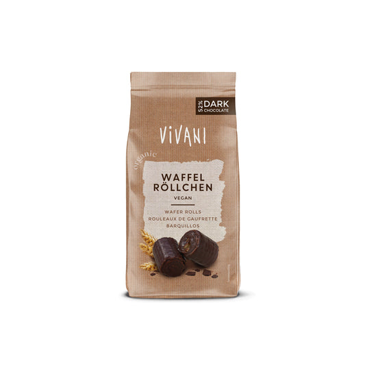 665225 Rolky oplatkové v hořké čokoládě vegan 125 g BIO   VIVANI-1