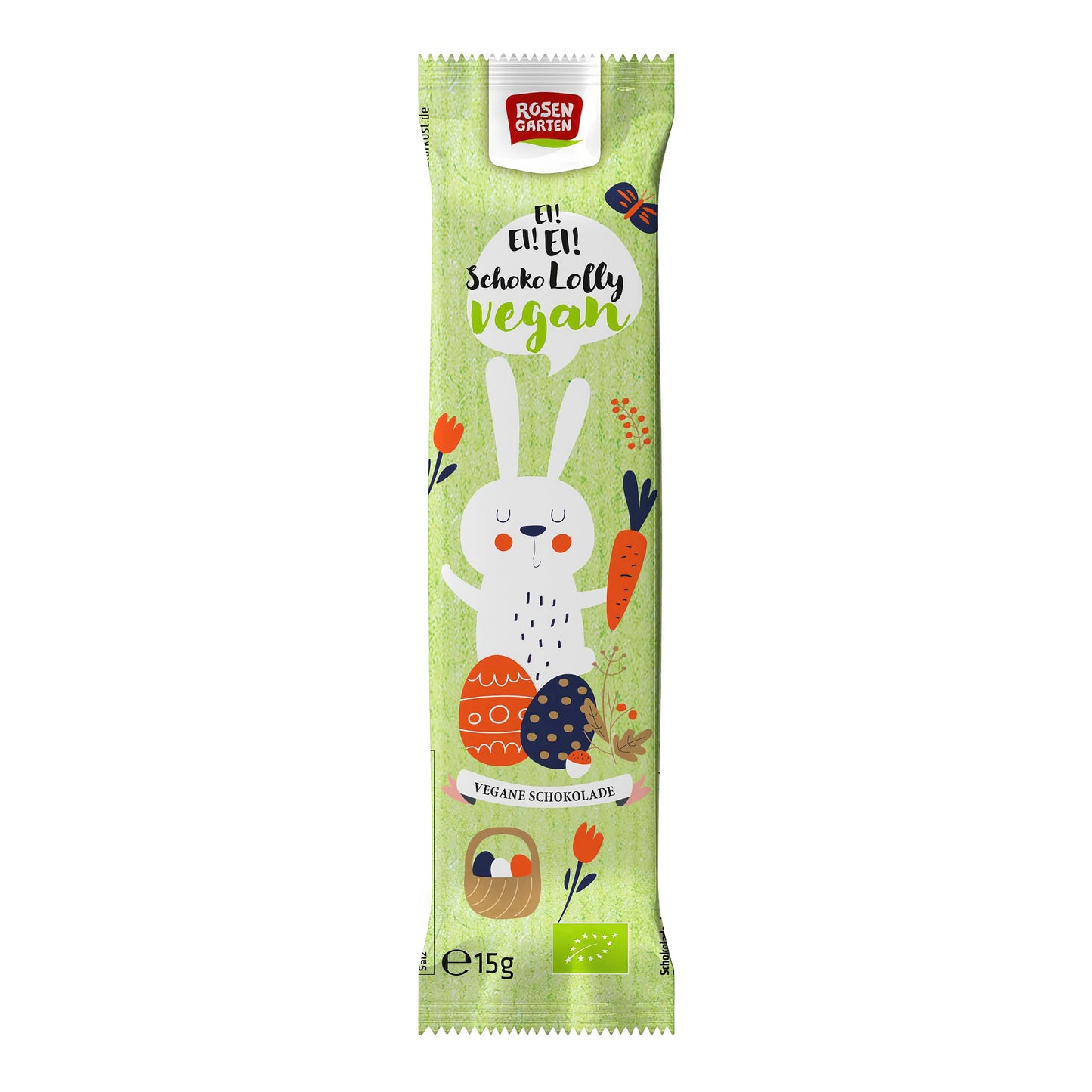 665246 Lízátko vegan čokoláda zajíček 15 g BIO   ROSENGARTEN-1