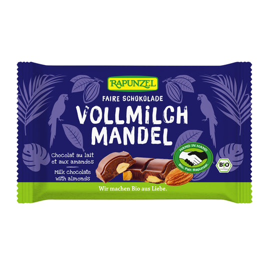 665256 Čokoláda mléčná s mandlemi 100 g BIO   RAPUNZEL-1