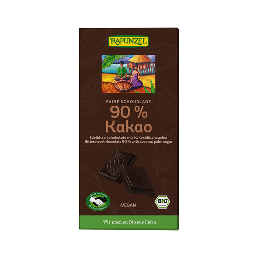 665272 Čokoláda hořká 90 % s kokosovým cukrem 80 g BIO   RAPUNZEL-1