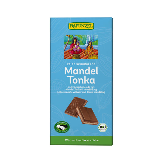 665278 Čokoláda mléčná Mandle Tonka 100 g BIO   RAPUNZEL-1