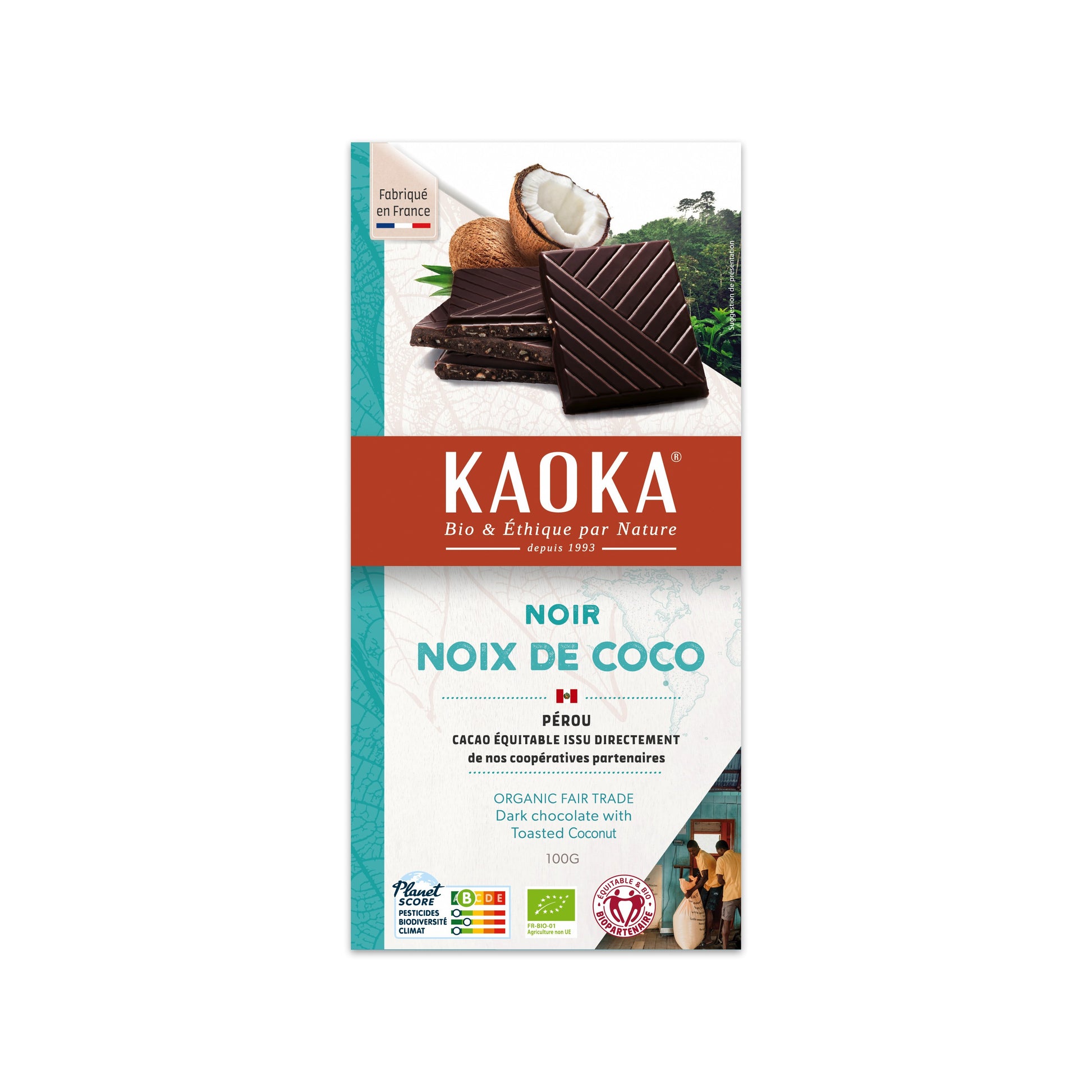 665295 Čokoláda hořká s kokosem 100 g BIO   KAOKA-1