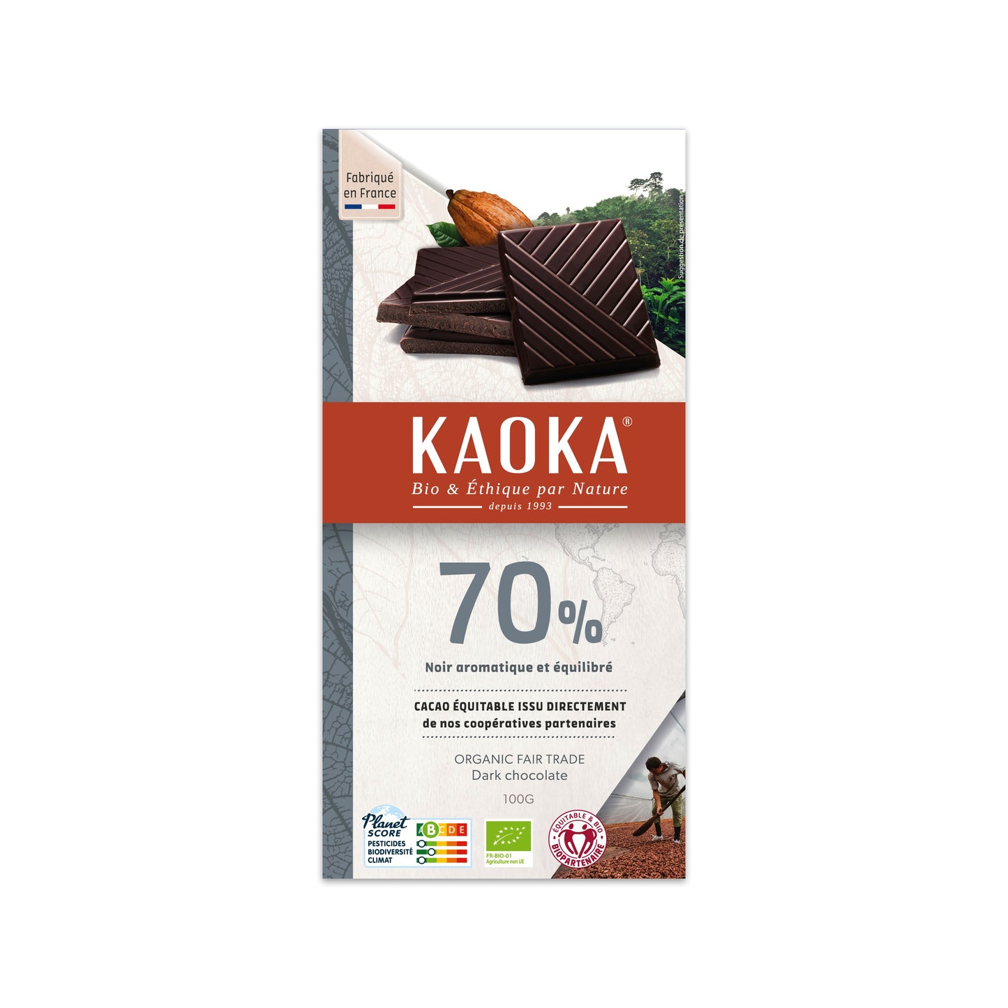 665297 Čokoláda hořká 70 % 100 g BIO   KAOKA-1