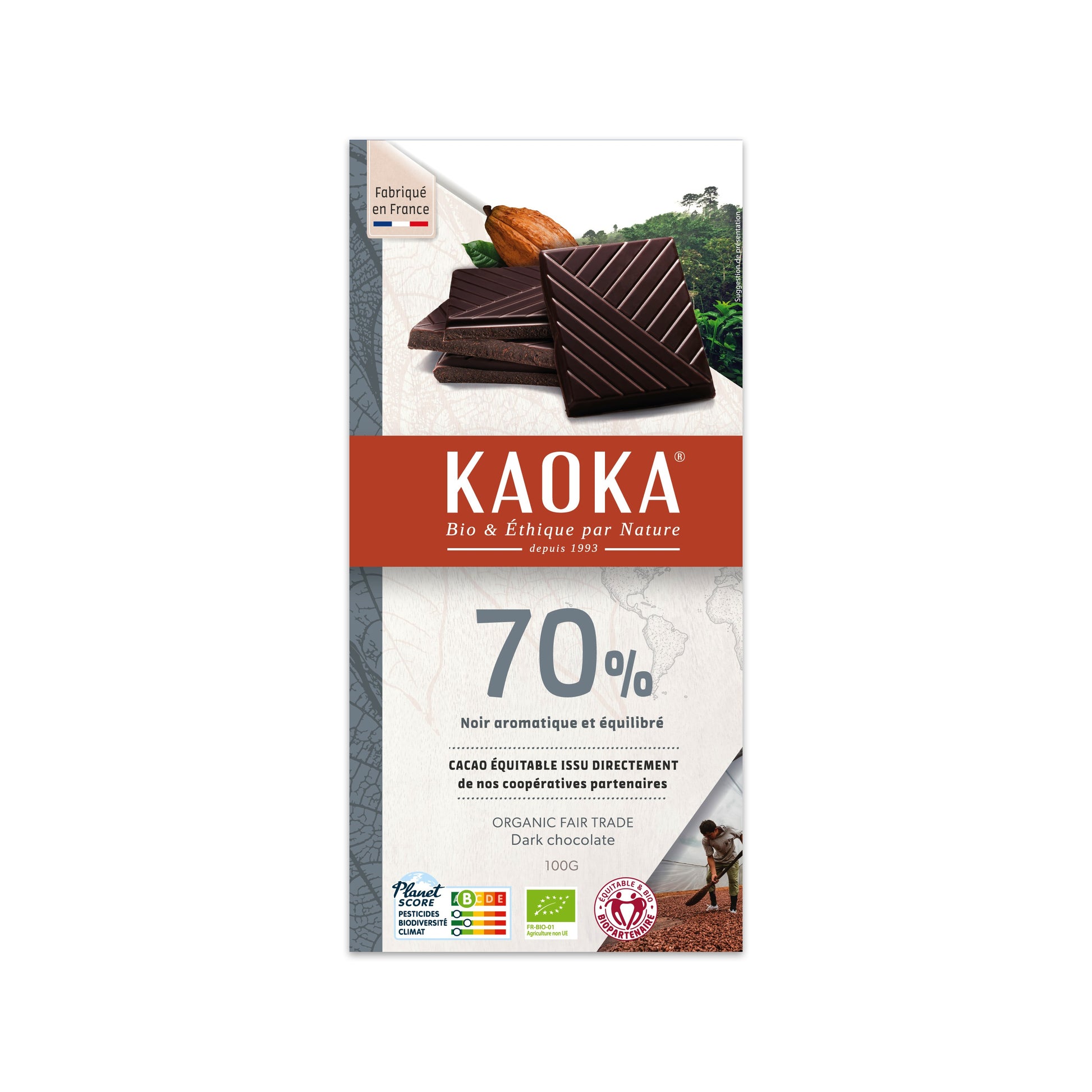 665297 Čokoláda hořká 70 % 100 g BIO   KAOKA-1