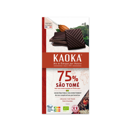665298 Čokoláda hořká Sao Tomé 75 % 100 g BIO   KAOKA-1