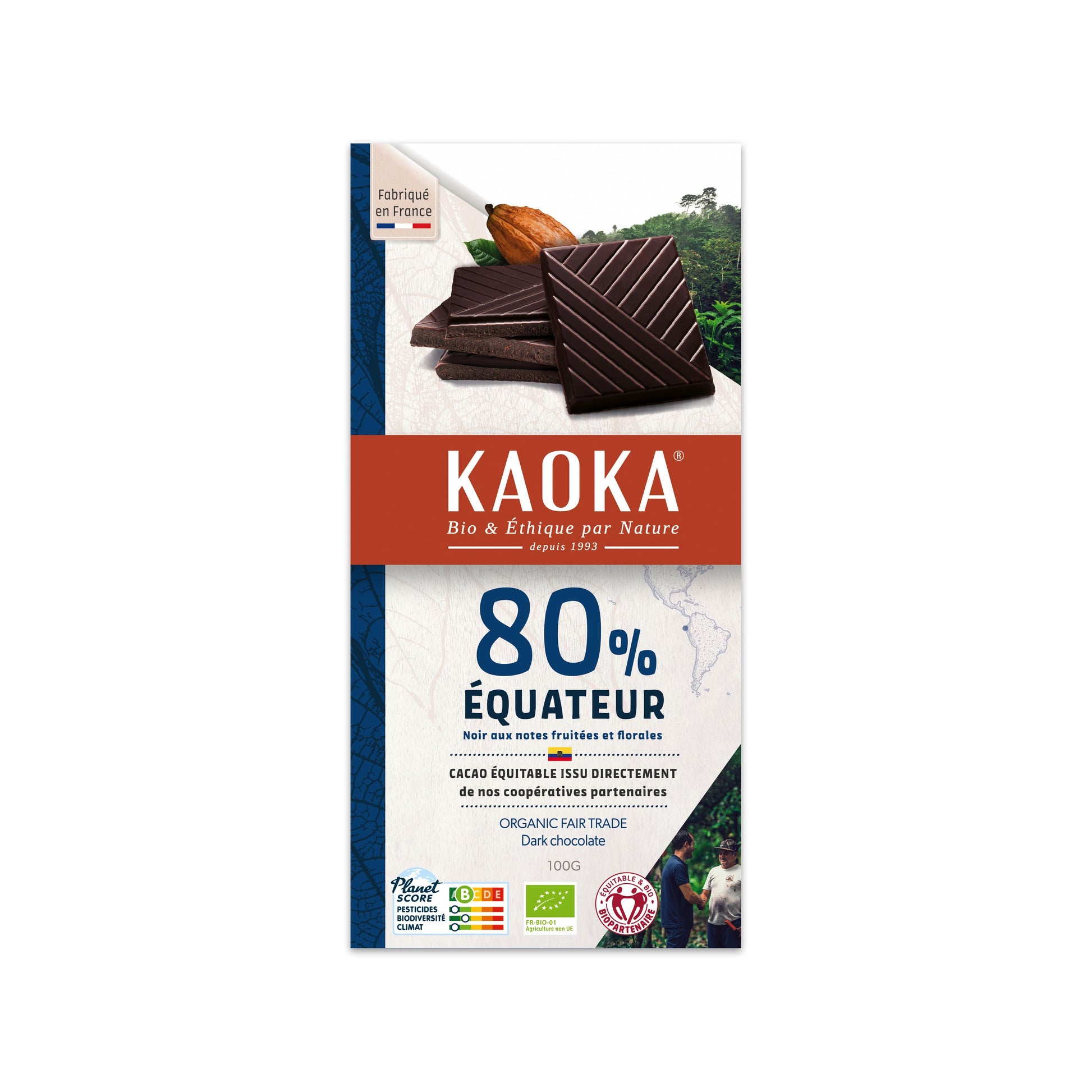 665299 Čokoláda hořká Ekvádor 80 % 100 g BIO   KAOKA-1