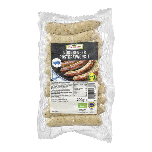 700001 Klobása grilovací Norimberská 200 g BIO   Königshofer