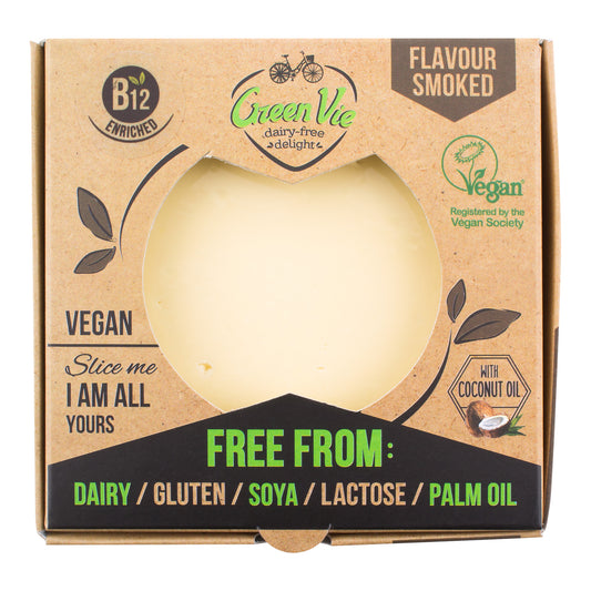 712102 Veganská alternativa sýru uzená gouda blok 250 g   GREENVIE-1
