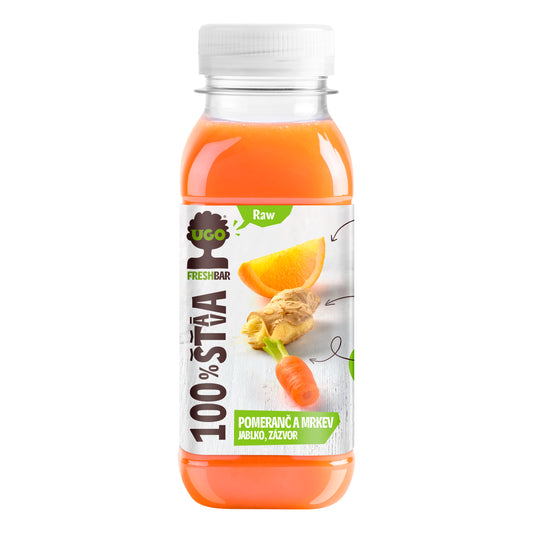 719034 Šťáva 100 % pomeranč, mrkev a zázvor 250 ml   UGO-1