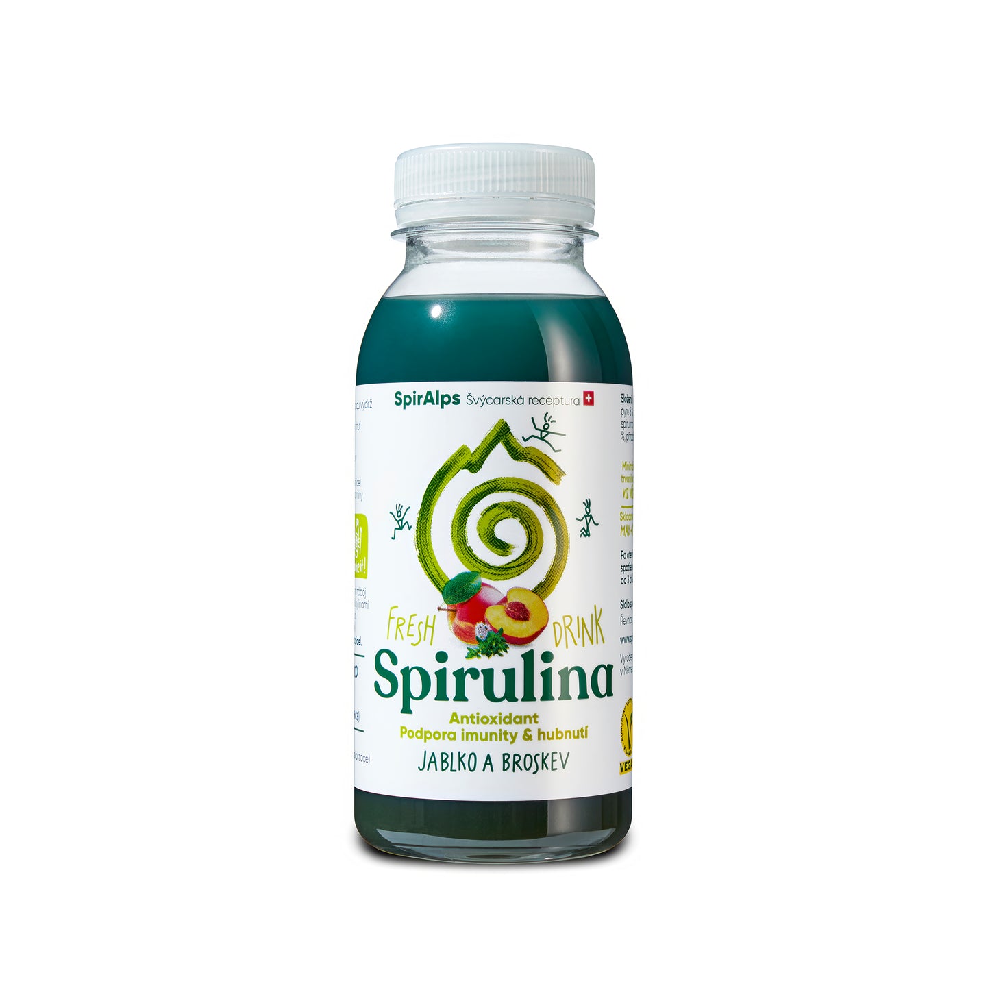 719044 Nápoj ovocný čerstvý se spirulinou jablko a broskev 250 ml   SPIRALPS-1