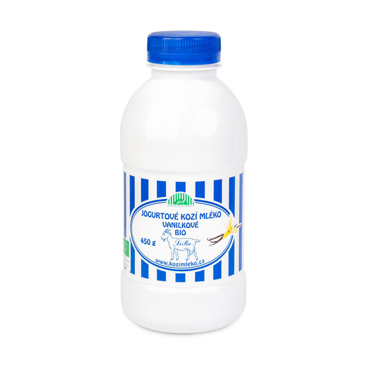 720201 Mléko kozí jogurtové vanilkové 450 g BIO   BIOFARMA DORA-1