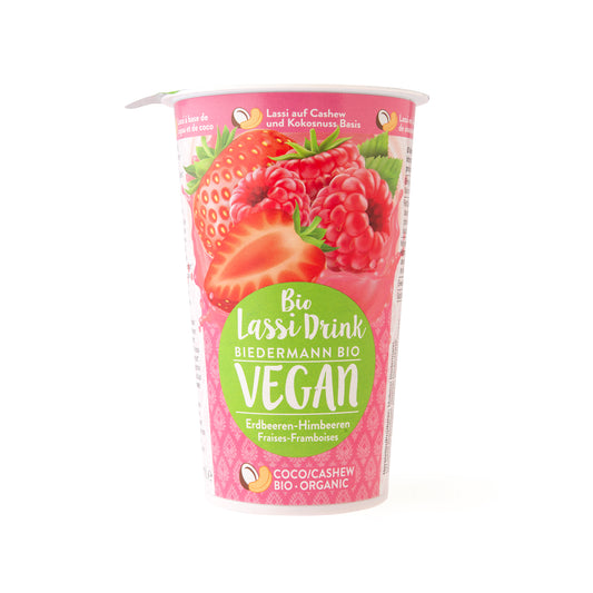 720239 Nápoj lassi s jahodovo-malinovým pyré vegan 230 ml BIO   BIEDERMANN-1