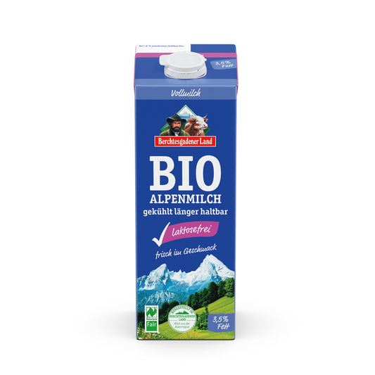 721142 Mléko čerstvé alpské plnotučné bez laktózy 1 l BIO   BGL-2