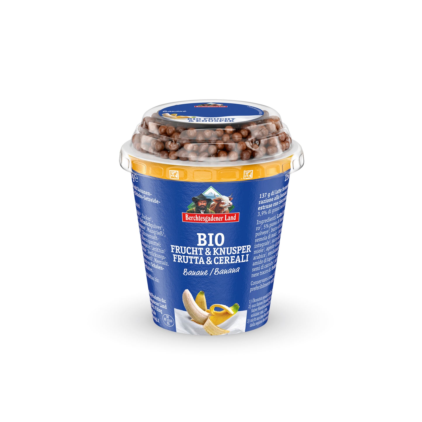 721154 Jogurt banánový s čokoládovými kuličkami 150 g BIO   BGL-1