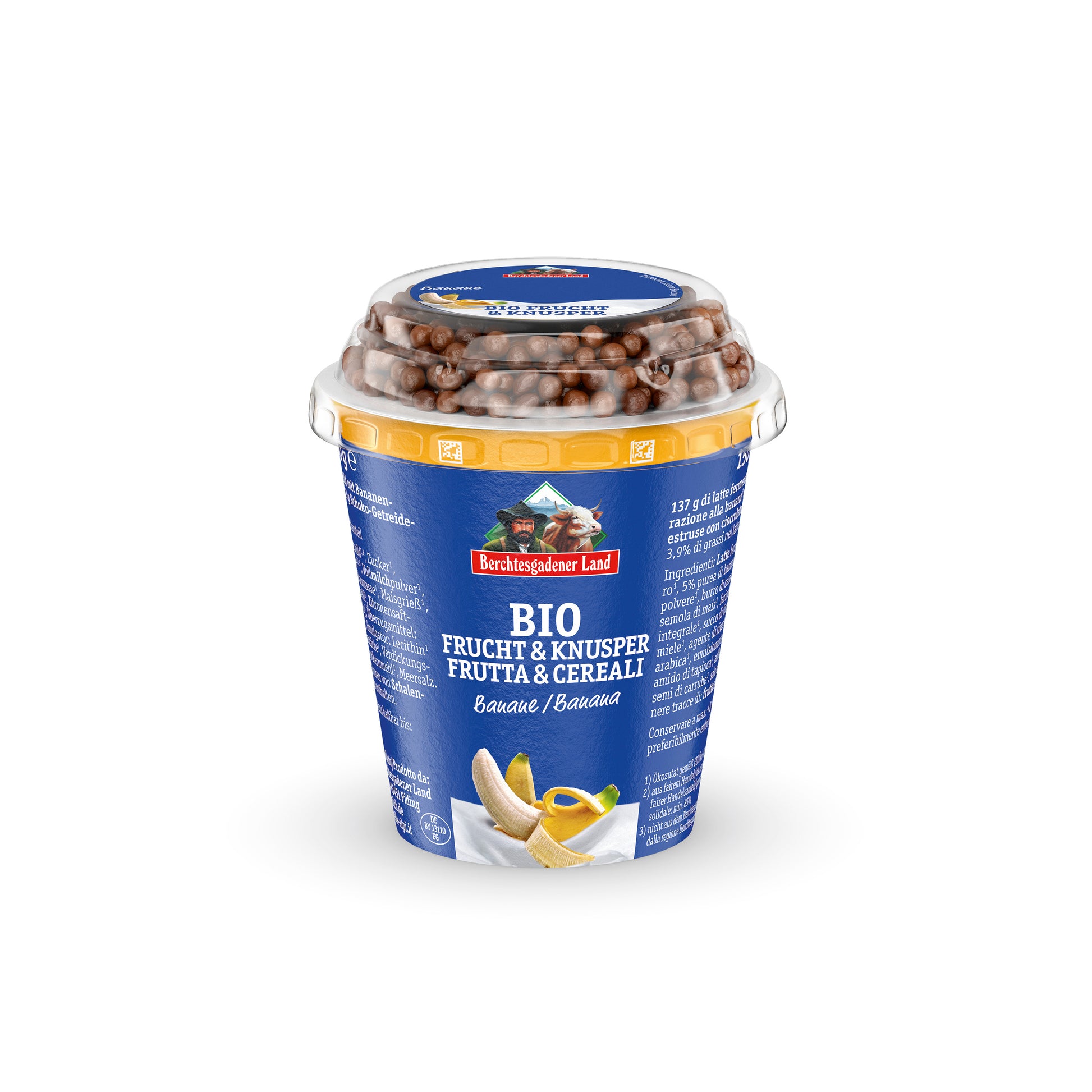 721154 Jogurt banánový s čokoládovými kuličkami 150 g BIO   BGL-1