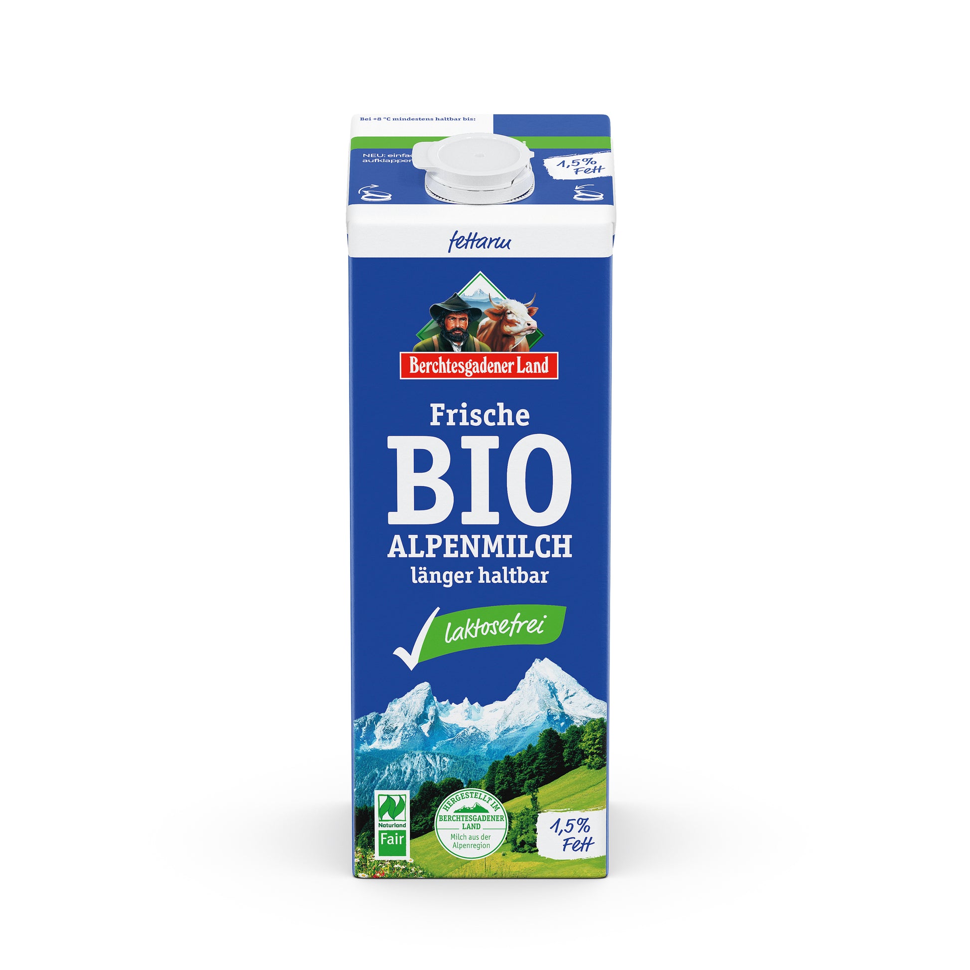 721161 Mléko čerstvé alpské polotučné bez laktózy 1 l BIO   BGL-1