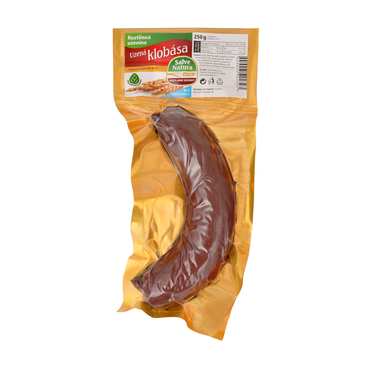 742029 Klobása rostlinná uzenina 250 g   SALVE NATURA-1