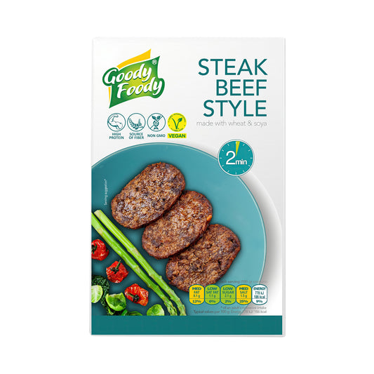 742067 Veganská alternativa hovězího steaku 145 g   GOODY FOODY-1