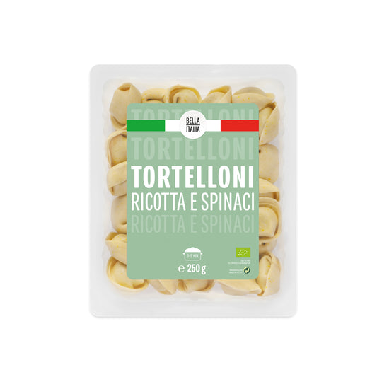 760001 Tortelloni s ricottou a špenátem 250 g BIO  Bella Italia