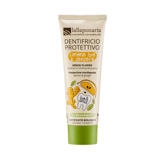 Pasta zubní ochranná - zázvor a citrón 75 ml BIO   LA SAPONARIA