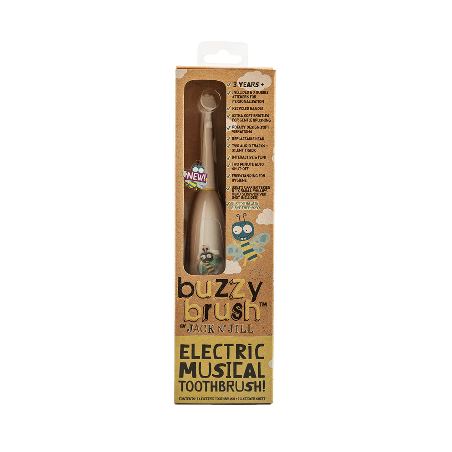 900257 Kartáček dětský zubní elektrický s melodií Buzzy Brush   JACK N´ JILL-1