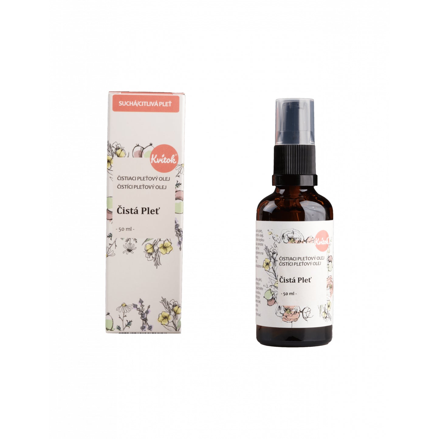 900301 Olej čisticí Čistá pleť pro suchou a citlivou pokožku 50 ml   KVITOK-1
