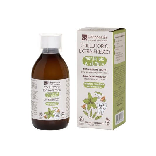 900538 Voda ústní extra svěží s mátou a zlatoobýlem 250 ml BIO   LA SAPONARIA-2