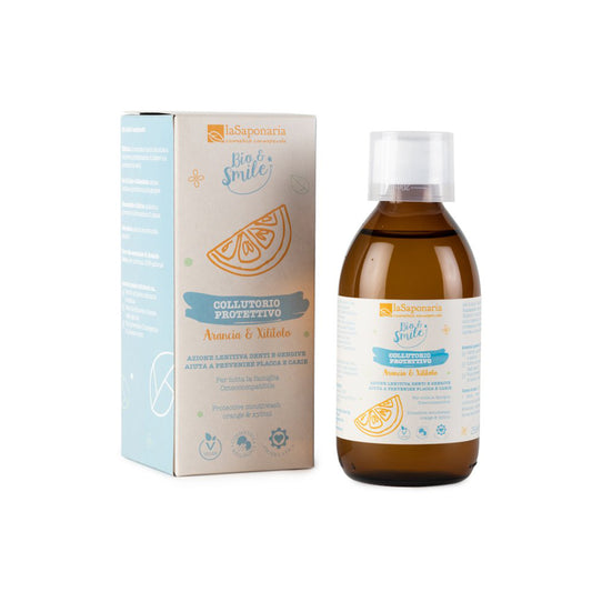 900575 Voda ústní ochranná s pomerančem a xylitolem 250 ml BIO   LA SAPONARIA-1