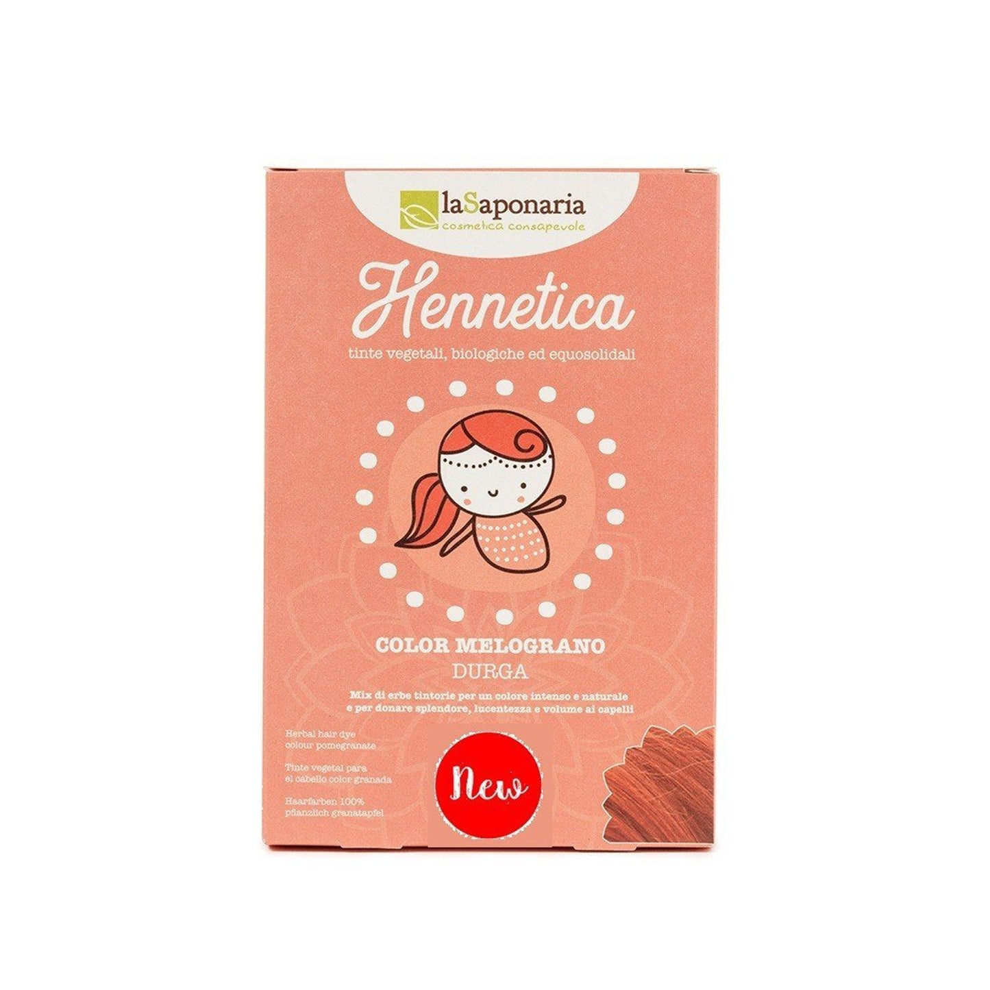 900601 Barva přírodní na vlasy Durga - granátové jablko 100 g BIO   LA SAPONARIA-1