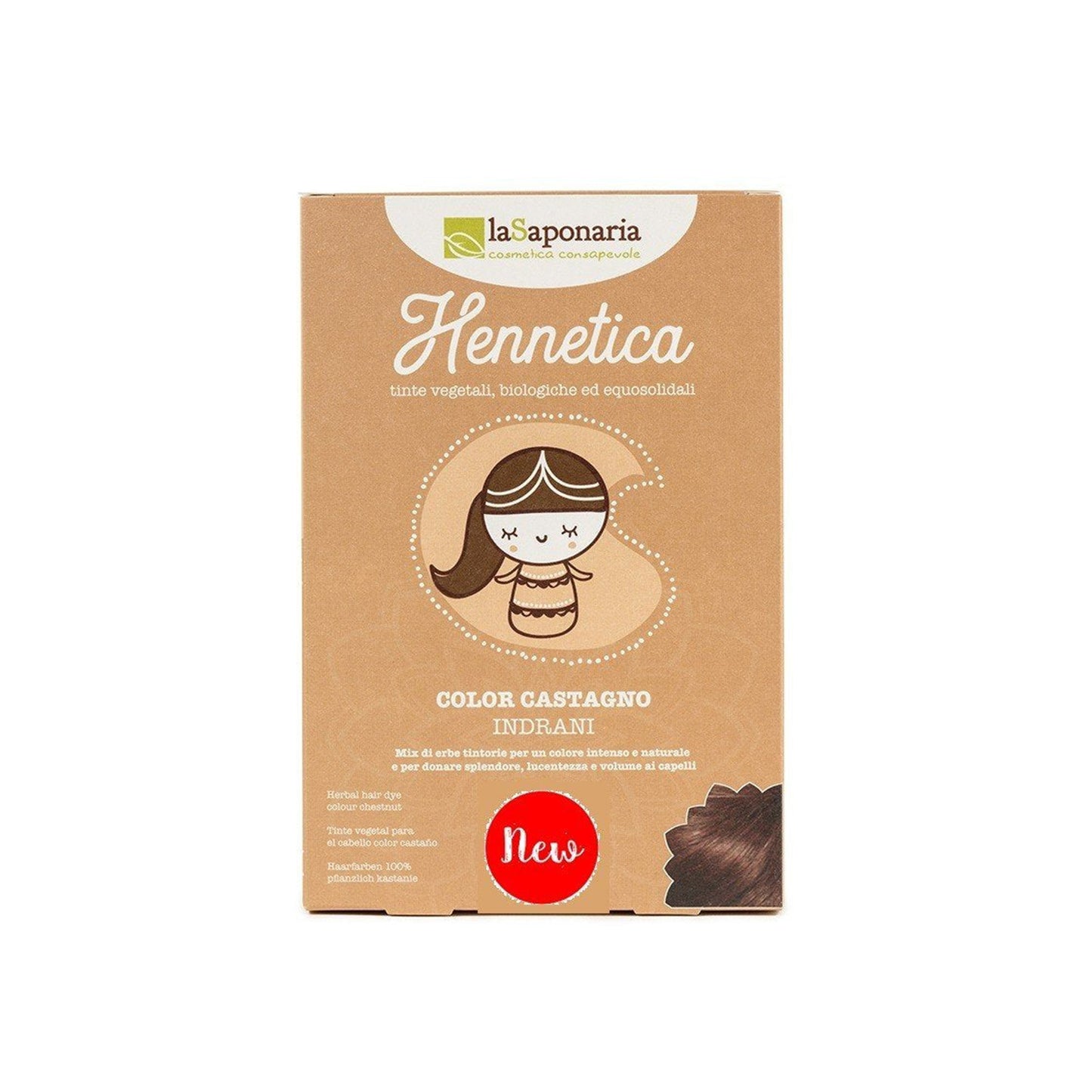 900602 Barva přírodní na vlasy Indrani - zlatý kaštan 100 g BIO   LA SAPONARIA-1