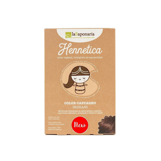 900602 Barva přírodní na vlasy Indrani - zlatý kaštan 100 g BIO   LA SAPONARIA-1