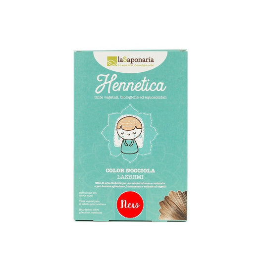 900603 Barva přírodní na vlasy Lakshmi - lískový ořech 100 g BIO   LA SAPONARIA-1