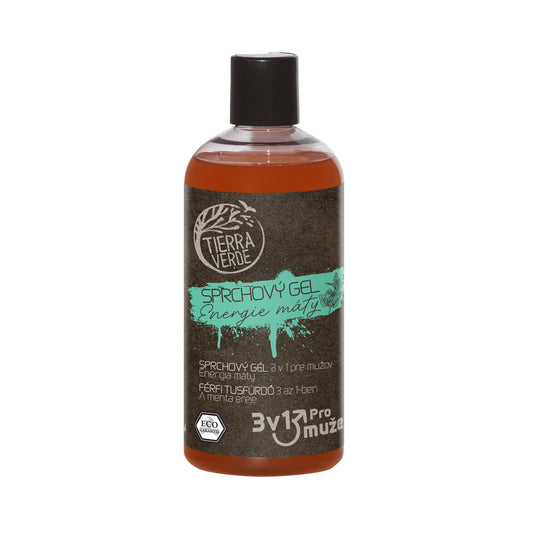 901058 Gel pánský sprchový na tělo, obličej a vlasy 3v1 - Energie máty 110 ml   TIERRA VERDE-1