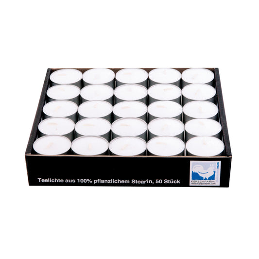 901217 Sada čajových svíček z palmového vosku v plechu 50 ks   KERZENFARM -1